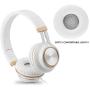 Headphones, FOSTO FT58 Stereo Foldable Headset Strong Low Bass Headphones with Microphone for iPhone, All Android Smartphones, PC, Laptop, Mp3/mp4, Tablet Earphones（White