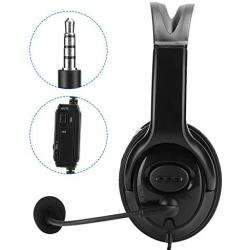 CiCiglow Wired Gaming Chat Headset with Noise-Cancellation Microphone, 3.5mm ABS Lightweight Computer Mobile Phone Over Ear Headphone for PS4(Black)