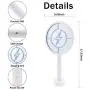 Bug Zapper Mosquito Killer USB Rechargeable Electric Fly Swatter Racket Zap for Home, Outdoor, Pest Insects Control w/Base, 4000v Double Layers Mesh Safety Protection Safe to Touch