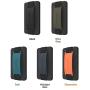 Sinjimoru Cell Phone Card Holder Wallet Case for Back of Phone, Secure Silicone Phone Stand Card Zip Band Grip, Black with Clementine Band