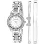 Anne Klein Womens Swarovski Crystal Accented Bracelet Watch and Bangle Set, AK/3334