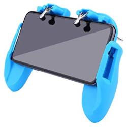 Efaster Mobile Game Controller for PUBG 4in1 Gamepad Shoot and Aim Trigger Phone Cooling (Blue)