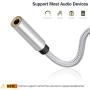 GLUBEE USB C to 3.5MM Headphone Jack Adapter, USB Type-C to 3.5MM Adapter Braided Nylon Cable DAC Adapter Compatible with Most USB-C Smart Phones