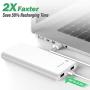 Portable Charger Power Bank【24800mAh】HETP High Capacity External Battery Pack with 4 LED Lights Ultra-Compact High-Speed Recharging Battery Charger for Smart Phone Android Phone Tablet and More- White