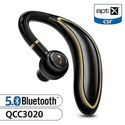 Bluetooth Earpiece for Cell Phone, Timmkoo S60 Single Ear Hands-Free Wireless Bluetooth Headset with Mic Apt-X CVC8.0 for iPhone, Samsung, Android, PC, Laptop, Tablet, TVs (Gold)