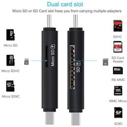 USB 3.0 SD Card Reader, COCOCKA USB Type C Memory Card Reader, OTG Adapter for SDXC, SDHC, SD, MMC, TF, RS- MMC, Micro SDXC, Micro SD, Micro SDHC Card and UHS-I Cards