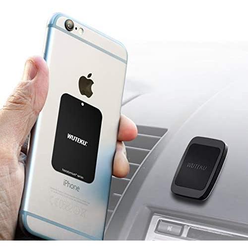 WUTEKU Flat Magnetic Cell Phone Holder Kit for Car - Works on All Vehicles, Phones and Tablets - Compatible with iPhone XR XS X 8 7 Plus and Galaxy S10 S9 S8 by Pro Driver