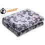 Pet Dog Blanket Fluffy Fleece, Soft and Cozy Pet Cat Throw with Paws Print for Dogs & Cats, Machine Washable Premium Non Shedding, Gray