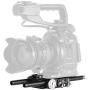 JTZ DP30 Camera Cage with Universal 15mm Rail Rod Baseplate Rig+4×4" Carbon Fiber Matte Box+Follow Focus+Power Supply (LE Version) for Canon Cinema EOS C100 C300 C500 Mark II 2 Video Cameras