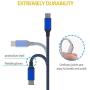 PLmuzsz Micro USB Cable,5Pack (3/3/6/6/10FT) Nylon Braided Fast Charging Cable Aluminum Housing USB Charger Android Cable for Samsung Galaxy S7 Edge S6 S5,Android Phone,LG G4,HTC and More-Black&Blue
