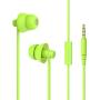 MAXROCK (TM) Total Soft Silicon Headphones with Mic Sleep Travel Choice for Cellphones Tablets and 3.5mm Jack (Green)