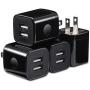 X-EDITION USB Wall Charger, 4-Pack 2.1A Dual Port USB Cube Power Adapter Wall Charger Plug Charging Block Compatible with Phone Xs Max/Xs/XR/X/8/7/6S/6 Plus, Pad, Samsung, Android Phone (Black)