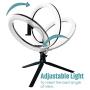 Ring Light, 10 Selfie Ring Light with Adjustable Tripod Stand, LED Makeup Light with Flexible Phone Holder for Live Streaming, YouTube Video, Photography, 3 Light Modes and 10 Brightness Levels