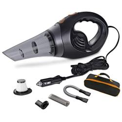 SCOPOW Car Vacuum Cleaner, Handheld Powerful Suction 6.0 KPa Auto Vacuums DC 12V Vacuum Cleaner Set with 16.4ft Power Cord and HEPA Filter for Car Interior Cleaning