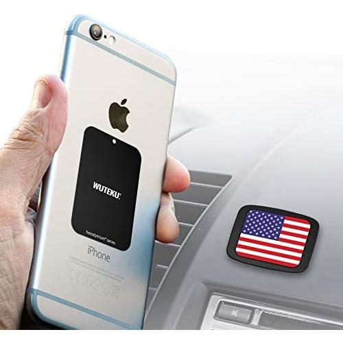 WUTEKU Magnetic Cell Phone Flat Holder Kit for Car - Works on All Vehicles, Phones and Tablets - Compatible with iPhone XR XS X 8 7 and Samsung S9 S8 by Pro Driver