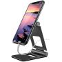 ProCase Foldable Cell Phone Stand Tablet Stand, Desktop Universal Portable Rotatable Metal Stand Holder for iPhone, iPad, Kindle, Nintendo Switch, Smartphone and Tablet up to 13" -Black