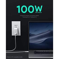 MacBook Pro Charger 100W, AUKEY Omnia USB C Charger (Upgraded) with GaNFast Technology, PD Charger Power Delivery 3.0 Laptop Charger for MacBook Pro 16", iPhone 11 Pro Max, HP Spectre 15