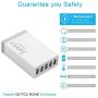 USB Wall Charger with 5 Port 40W 8A Compatible for Tablet, Phone X Plus 8 Pro, Cell Devices Product, Android Phone and All USB Port Devices, Desktop USB Charging Stations for Multiple Devices