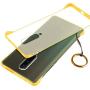 Compatible with Oneplus 7 pro Case,ASONRL Clear Frameless Matte Hard PC Slim Shock Absorption TPU Bumper with Non-Slip Surface Rope Pull Ring Case (Yellow)