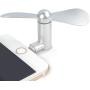 iPhone Fan, Portable Aluminum Alloy Shell Lightning Plugs Mini Cooler Rotating Fan for iPhone (Silver)