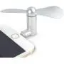 iPhone Fan, Portable Aluminum Alloy Shell Lightning Plugs Mini Cooler Rotating Fan for iPhone (Silver)