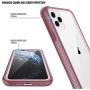 SPIDERCASE for iPhone 11 Pro Max Case, Built-in Screen Protector Full Heavy Duty Protection Shockproof Anti-Scratched Rugged Case for iPhone 11 Pro Max 6.5 inch 2019 (Pink+Clear)
