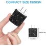 SAVORI Dual USB Wall Charger, Bling Rhinestones Wall Charger Plug Power Adapter with USB 3-in-1 Multi Charging Cable Compatible with iPhone iPad Android Type C Phones (Black)