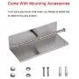 YUMORE Toilet Paper Holder, SUS 304 Stainless Steel Modern Double Roll Tissue Holder with Phone Shelf, Rustproof and Bathroom Washroom Tissue Roll Holder with Stuff Shelf, Brushed Finish