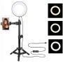 ZoMei 6 Selfie Ring Light with Tripod Stand & Cell Phone Holder for Live Stream Makeup YouTube Video Portrait Photography,Mini LED Camera Ringlight with Ball Head for iPhone Xs Max XR