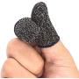 KMNIC Gaming Touchscreen Conductive Fiber Cap Anti-Sweat Breathable Touch Finger Gloves for Mobile Phone Games Better Than PUBG Trigger (Black) Pack of 2