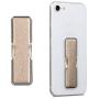 kwmobile Universal Elastic Finger Holder for Smartphones - PU Leather Stretch Grip Finger Strap with Stand Compatible with All Smartphones - Gold