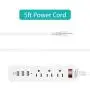 Bototek 2 Pack USB Power Strip with 3 AC Outlets and 3-Port USB Charging Ports,Surge Protector Power Strip with 5 Feet Long Cord for Smartphone Tablets Home,Office & Hotel- White