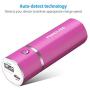 [Upgraded] POWERADD Slim 2 Most Compact 5000mAh External Battery 2.1A Ouput Portable Charger with Smart Charge for iPhones, iPad, Samsung Galaxy, HTC and More (C-Rose Red)