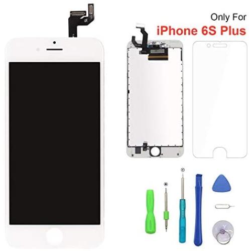 Screen Replacement for iPhone 6s Plus White 3D Touch Screen LCD Digitizer Replacement Frame Display Assembly Set with Repair Tool Kits(6s Plus, White)