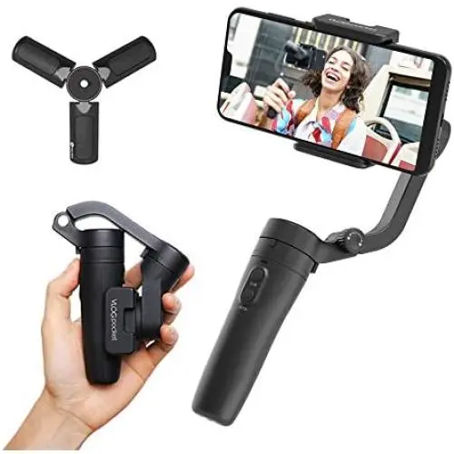 FeiyuTech Vlog Pocket Handheld Phone Gimbal Smartphone Stabilizer Foldable for iPhone 11 X Xs XR 8 7 Plus 6, Xiao Mi Samsung Huawei Android Smartphones (Balck)