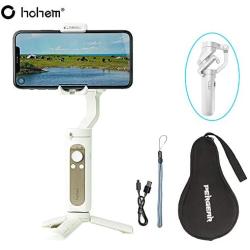Hohem iSteady X Smartphone Gimbal Stabilizer 259g Ultra-Light Weighted 280g Payload Selfie Stick Mode Low-Angle Shooting Mode Moment Mode, White