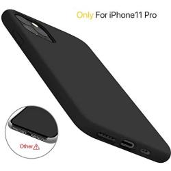 Miracase Liquid Silicone Case Compatible with iPhone 11 Pro 5.8 inch(2019), Gel Rubber Full Body Protection Shockproof Cover Case Drop Protection Case(Black)