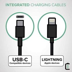 myCharge Portable Charger with Built in Cables & Wall Plug [iPhone + USB C] 10050 mAh Hub Universal Ultra Slim Power Bank Cell Phone External Battery Pack for Apple Lightning & Android for Samsung