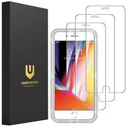 UNBREAKcable 3 Pack iPhone 8 Plus Screen Protector, iPhone 7 Plus Screen Protector 5.5", Xi Series HD 9H Premium Tempered Glass Screen Protector for iPhone 8 Plus 7 Plus with Free Installation Frame