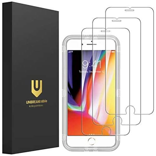 UNBREAKcable 3 Pack iPhone 8 Plus Screen Protector, iPhone 7 Plus Screen Protector 5.5", Xi Series HD 9H Premium Tempered Glass Screen Protector for iPhone 8 Plus 7 Plus with Free Installation Frame