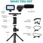 Movo iVlogger- iPhone/Android Compatible Vlogging Kit Phone Video Kit Accessories: Phone Tripod, Phone Mount, LED Light and Cellphone Shotgun Microphone for Phone Video Recording for YouTube, Vlog