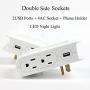 USB Wall Charger, 4 - AC Power Outlet Adapter Plug + Quick Charge Dual USB Ports Charging Station + Dusk to Drawn Sensor Night Light for iPhone 6 Plus/6/5S/5C/5/4S iPad Pro/Air/Mini Smartphone, Tablet