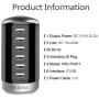 6 Ports Desktop Charging Station,USB Hub Wall Charger with QC 2.1,Compatible for Smart Phones, Tablets, and Other Electronics （Black ）