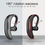 SLuB True Wireless Bluetooth Single Earbud with Microphone 17-18 Hours Playtime Noise Cancelling  Waterproof Ear-Hook Sport Headset for  Cell Phone (Gray)