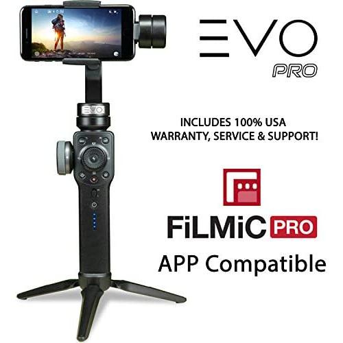 EVO PRO Smartphone Camera Stabilizer with Focus Pull and Zoom - Compatible with iOS iPhone or Android Smartphones, FiLMiC PRO APP Compatible - Includes Tripod Stand