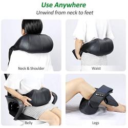 EAshuhe Neck and Shoulder Massager with Heat - Shiatsu Back Massage Pillow with 3D Deep Tissue Kneading for Foot, Legs, Body Muscle Pain Relief - Use at Home, Office & Car