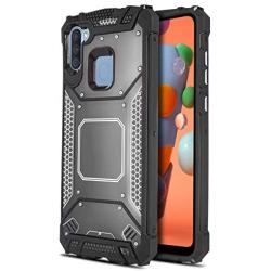 CasemartUSA Phone Case for [Samsung Galaxy A11], [Alloy Series][Gun Metal] Aluminum Metal Plate Military Grade Shockproof Protective Cover for Samsung Galaxy A11 (Verizon, AT&T, Metro, T-Mobile)