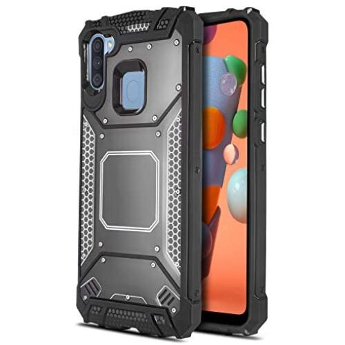 CasemartUSA Phone Case for [Samsung Galaxy A11], [Alloy Series][Gun Metal] Aluminum Metal Plate Military Grade Shockproof Protective Cover for Samsung Galaxy A11 (Verizon, AT&T, Metro, T-Mobile)