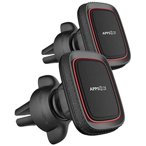 [2 Pack] Phone Car Holder Magnetic, APPS2Car Ultimate Hands Free Car Phone Mount Holder,Built-in 6 Strong Magnets,Air Vent Cell Phone Holder for Car with Adjustable Secure Tightening System