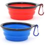 SLSON Collapsible Dog Bowl, 2 Pack Collapsible Dog Water Bowls for Cats Dogs, Portable Pet Feeding Watering Dish for Walking Parking Traveling with 2 Carabiners